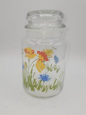 Vintage Anchor Hocking Lidded Apothecary Jar 8.5" Tall